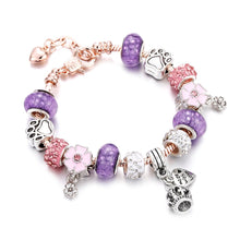Load image into Gallery viewer, Rose Gold Snake Bracelets Women Lobster Buckle Bangles Crystal