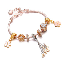 Load image into Gallery viewer, Rose Gold Snake Bracelets Women Lobster Buckle Bangles Crystal