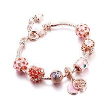 Load image into Gallery viewer, Rose Gold Snake Bracelets Women Lobster Buckle Bangles Crystal