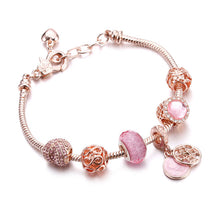 Load image into Gallery viewer, Rose Gold Snake Bracelets Women Lobster Buckle Bangles Crystal