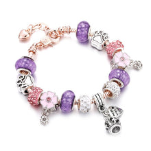 Load image into Gallery viewer, Rose Gold Snake Bracelets Women Lobster Buckle Bangles Crystal
