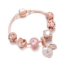 Load image into Gallery viewer, 7 Style Original DIY Crystal Glass Beads Bracelets For Women Rose Gold