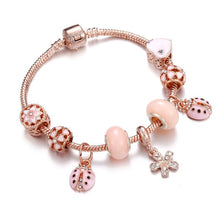 Load image into Gallery viewer, 7 Style Original DIY Crystal Glass Beads Bracelets For Women Rose Gold