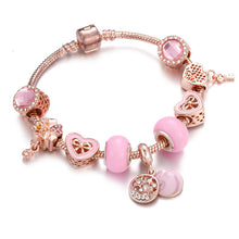 Load image into Gallery viewer, 7 Style Original DIY Crystal Glass Beads Bracelets For Women Rose Gold