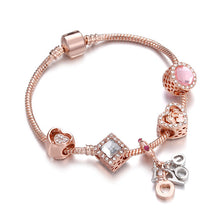 Load image into Gallery viewer, 7 Style Original DIY Crystal Glass Beads Bracelets For Women Rose Gold