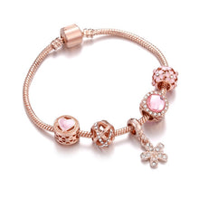 Load image into Gallery viewer, 7 Style Original DIY Crystal Glass Beads Bracelets For Women Rose Gold