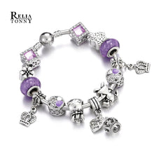 Load image into Gallery viewer, Charms Bracelets For Women Queen Jewelry Crown Pendant Silver