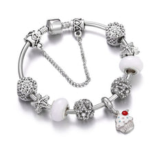 Load image into Gallery viewer, Charms Bracelets For Women Queen Jewelry Crown Pendant Silver