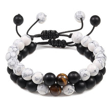 Load image into Gallery viewer, 2PCS/Set Couple Bracelet Black White Beads Braided Distance Bracelets Women Men