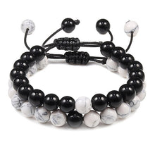 Load image into Gallery viewer, 2PCS/Set Couple Bracelet Black White Beads Braided Distance Bracelets Women Men