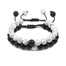 Load image into Gallery viewer, 2PCS/Set Couple Bracelet Black White Beads Braided Distance Bracelets Women Men