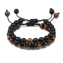 Load image into Gallery viewer, 2PCS/Set Couple Bracelet Black White Beads Braided Distance Bracelets Women Men