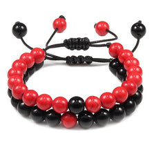 Load image into Gallery viewer, 2PCS/Set Couple Bracelet Black White Beads Braided Distance Bracelets Women Men