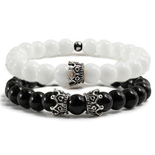 Load image into Gallery viewer, Fashion 2 Pce/Set Natural Stone Matte Black Bracelets Men