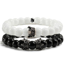 Load image into Gallery viewer, Fashion 2 Pce/Set Natural Stone Matte Black Bracelets Men