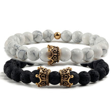 Load image into Gallery viewer, Fashion 2 Pce/Set Natural Stone Matte Black Bracelets Men