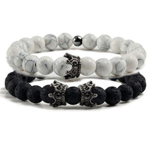 Load image into Gallery viewer, Fashion 2 Pce/Set Natural Stone Matte Black Bracelets Men