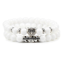 Load image into Gallery viewer, Quality Men 2pcs/set Black Lava Stone Beaded Bracelets