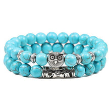 Load image into Gallery viewer, Quality Men 2pcs/set Black Lava Stone Beaded Bracelets