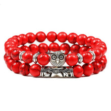 Load image into Gallery viewer, Quality Men 2pcs/set Black Lava Stone Beaded Bracelets