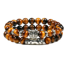Load image into Gallery viewer, Quality Men 2pcs/set Black Lava Stone Beaded Bracelets