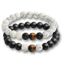 Load image into Gallery viewer, 17 Style Tiger Eye Black Line Hematite Charm Bracelet Men