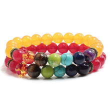 Load image into Gallery viewer, 2 Pce/Set 7 Chakra Charm Bracelet Men