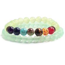 Load image into Gallery viewer, 2 Pce/Set 6MM/8MM 7 Chakra Bead Charm Bracelet
