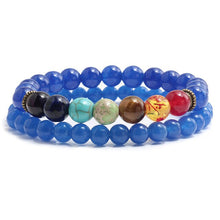 Load image into Gallery viewer, 2 Pce/Set 6MM/8MM 7 Chakra Bead Charm Bracelet
