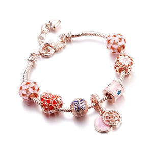 Rose Gold Snake Bracelets Women Lobster Buckle Bangles Crystal