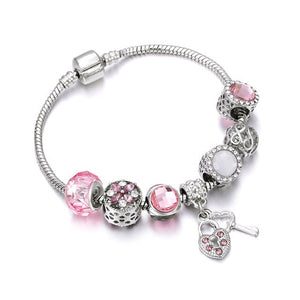 New Original Silver Color DIY Crystal Beaded Bracelets
