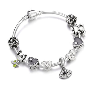 Charms Bracelets For Women Queen Jewelry Crown Pendant Silver