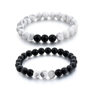 2pcs/set Couple Distance Bracelets YinYang Beaded Bracelet Women Men