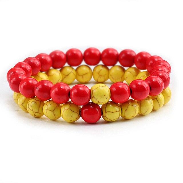 Natural Charm Stone Bead Bracelets Set For Women Men